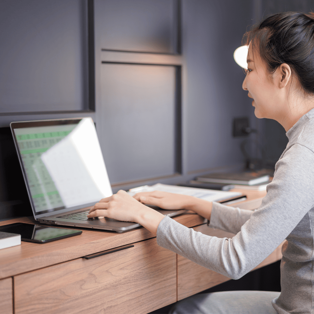 Remote work requirements - Woman working in a pleasant environment
